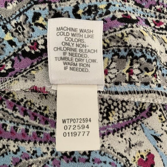 J JILL Paisley 3/4 Sleeve Adara Wrap Back Boho Blouse Top - Picture 6 of 6